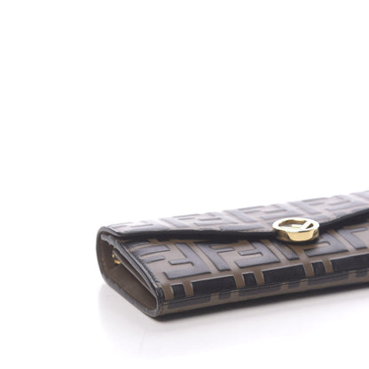 Fendi Vitello Soft F is Fendi Bi-Color FF 1974 Embossed Continental Envelope Wallet On Chain Maya Black 8 of 11