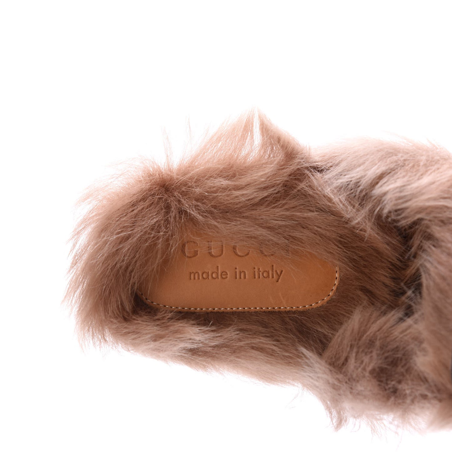Goatskin Fur Web GG Mens Princetown Slippers 9 Black