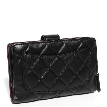 Chanel Lambskin Quilted Large Zip Pocket Wallet Black 4 of 10