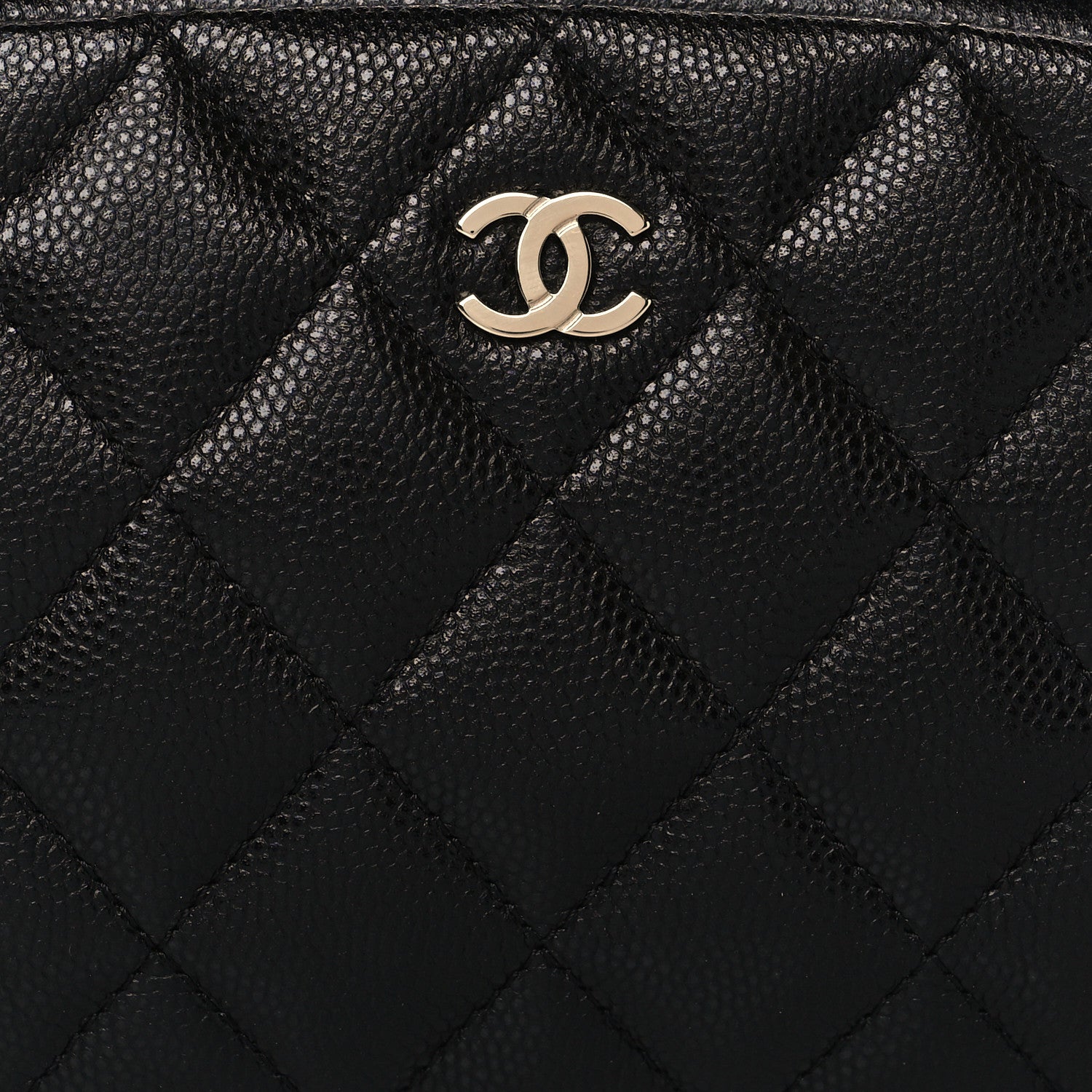Chanel Caviar Quilted Small Curvy Pouch Cosmetic Case Black 8 of 10