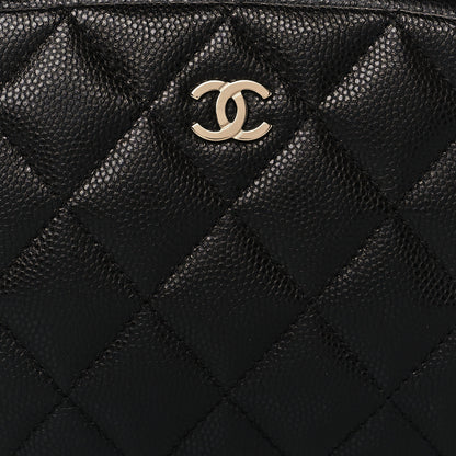 Chanel Caviar Quilted Small Curvy Pouch Cosmetic Case Black 8 of 10