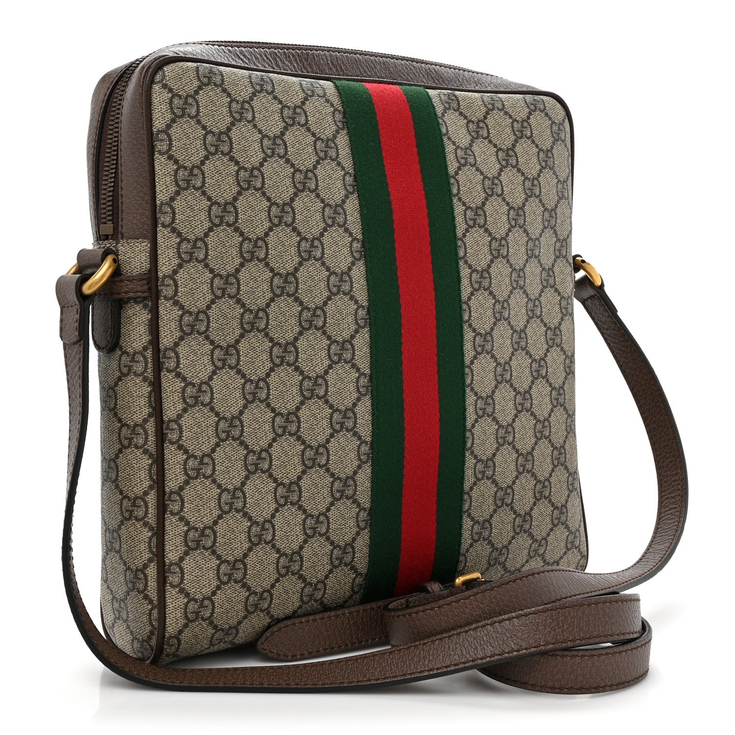 Gucci GG Supreme Monogram Web Medium Ophidia Messenger Bag Brown 3 of 9