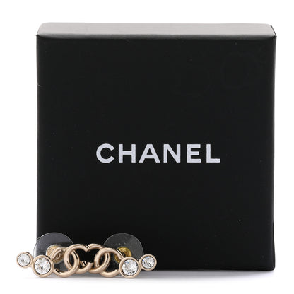 Chanel Metal Crystal CC Climber Earrings Gold 5 of 5