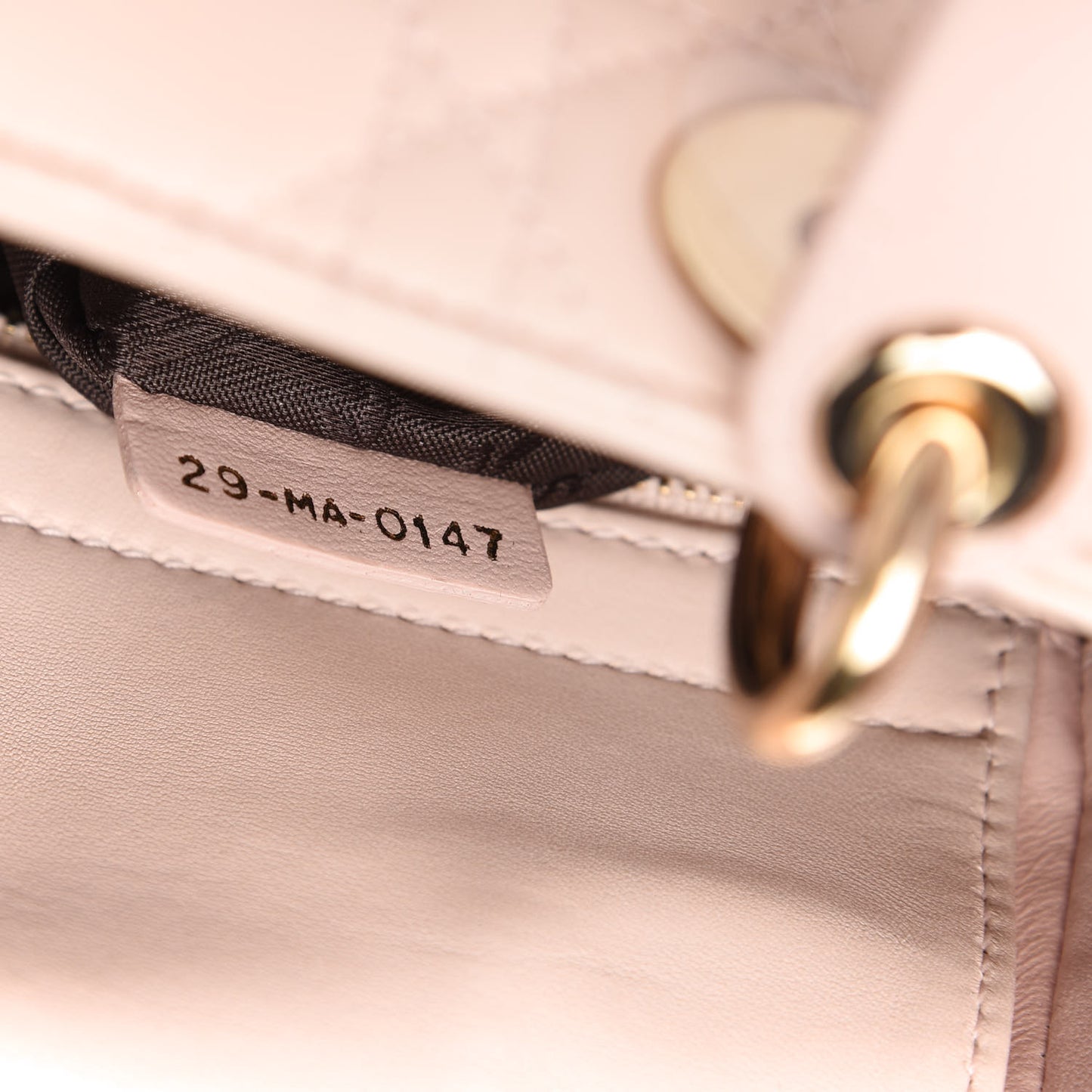 Lambskin Cannage Small Lucky Badges My Lady Dior Pink