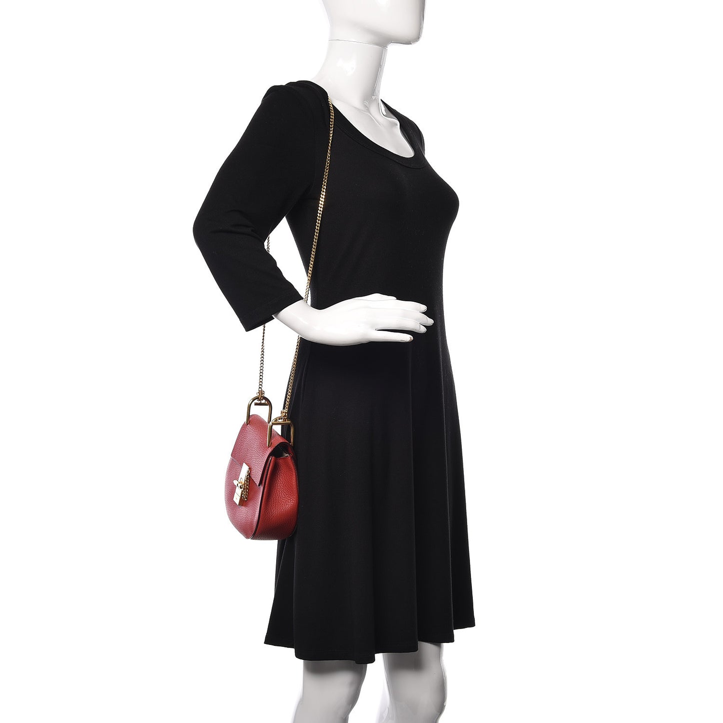 Grained Lambskin Mini Drew Shoulder Bag Plaid Red