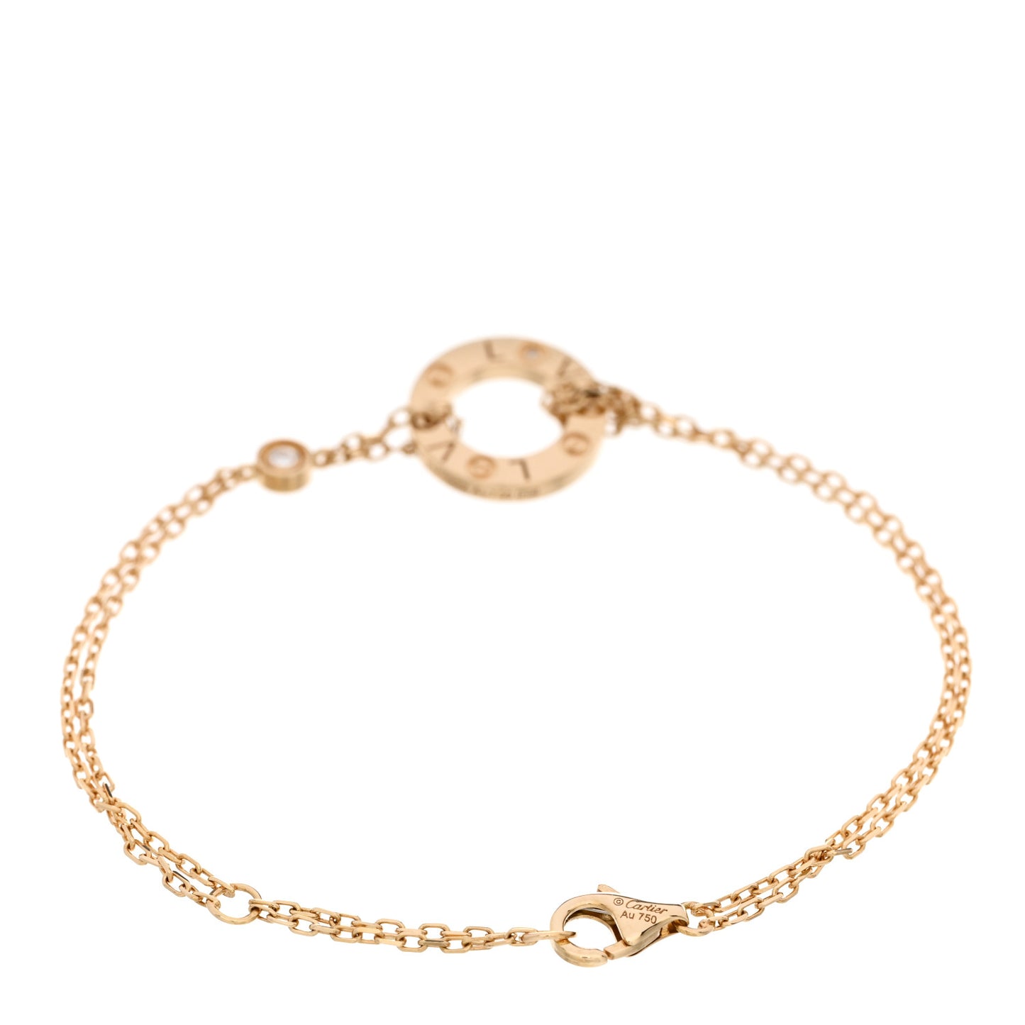 18K Yellow Gold Diamond LOVE Bracelet