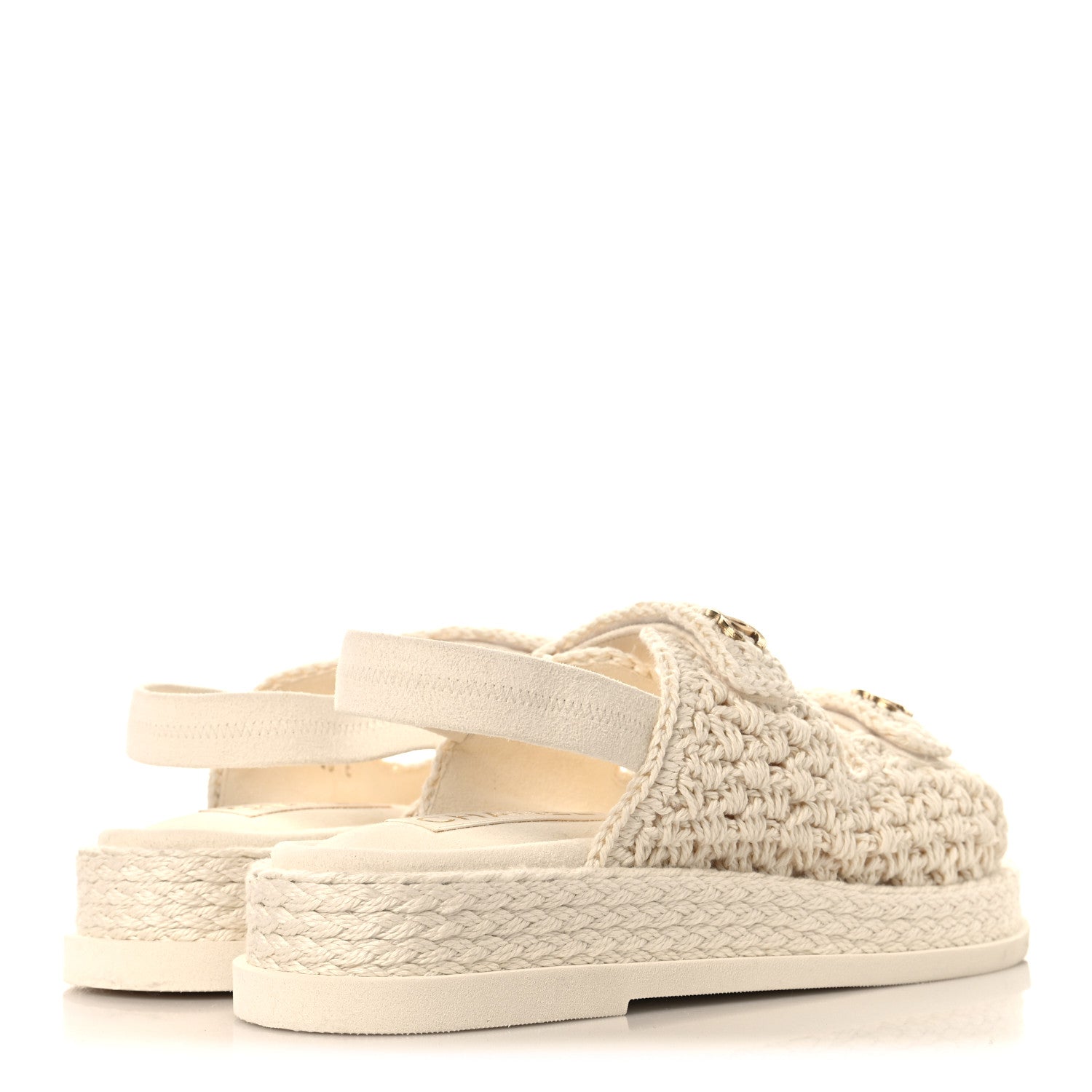 Chanel Crochet Velcro Dad Sandals 40 White 5 of 10