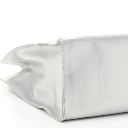 Telfar Metallic Vegan Leather Medium Shopping Bag Silver 8 of 12
