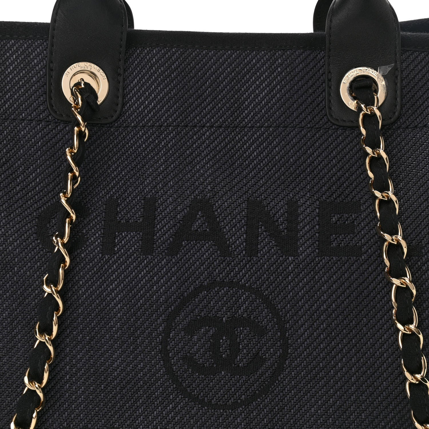 Chanel Canvas Medium Deauville Tote Black 8 of 11