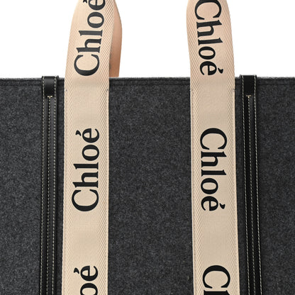Chloe Felt Large Woody Ribbon Tote Cashmere Grey 7 of 10