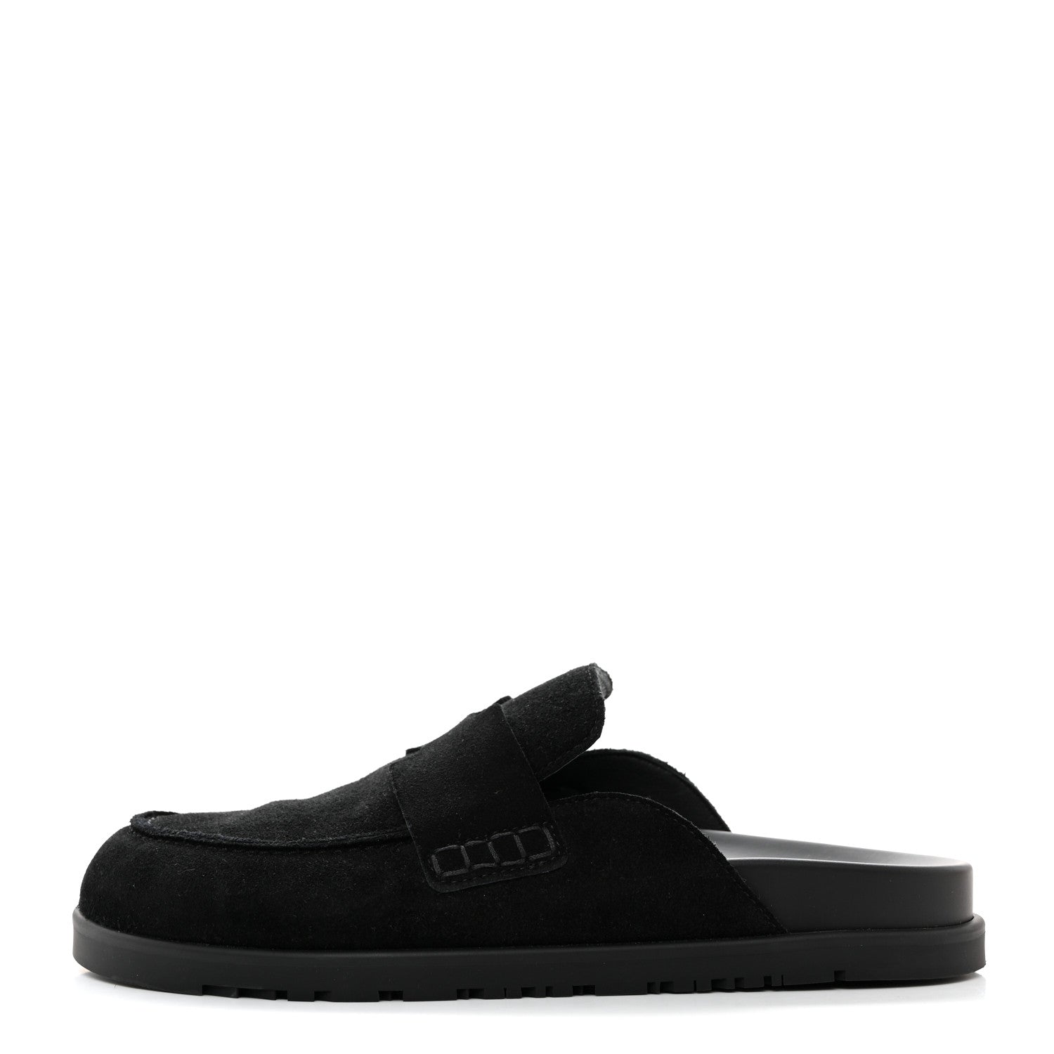 Hermes Suede Calfskin Go Mules 38 Black 1 of 9