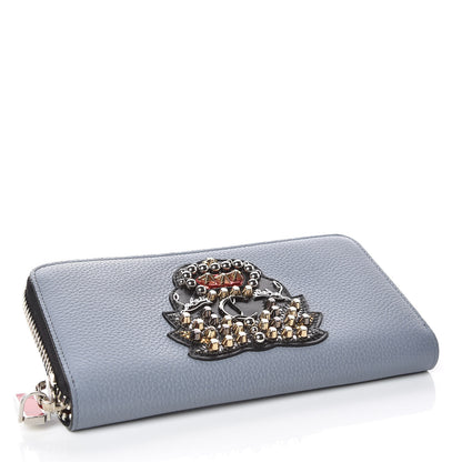 Christian Louboutin Calfskin Ecusson Panettone Zip Around Wallet Squale 4 of 9