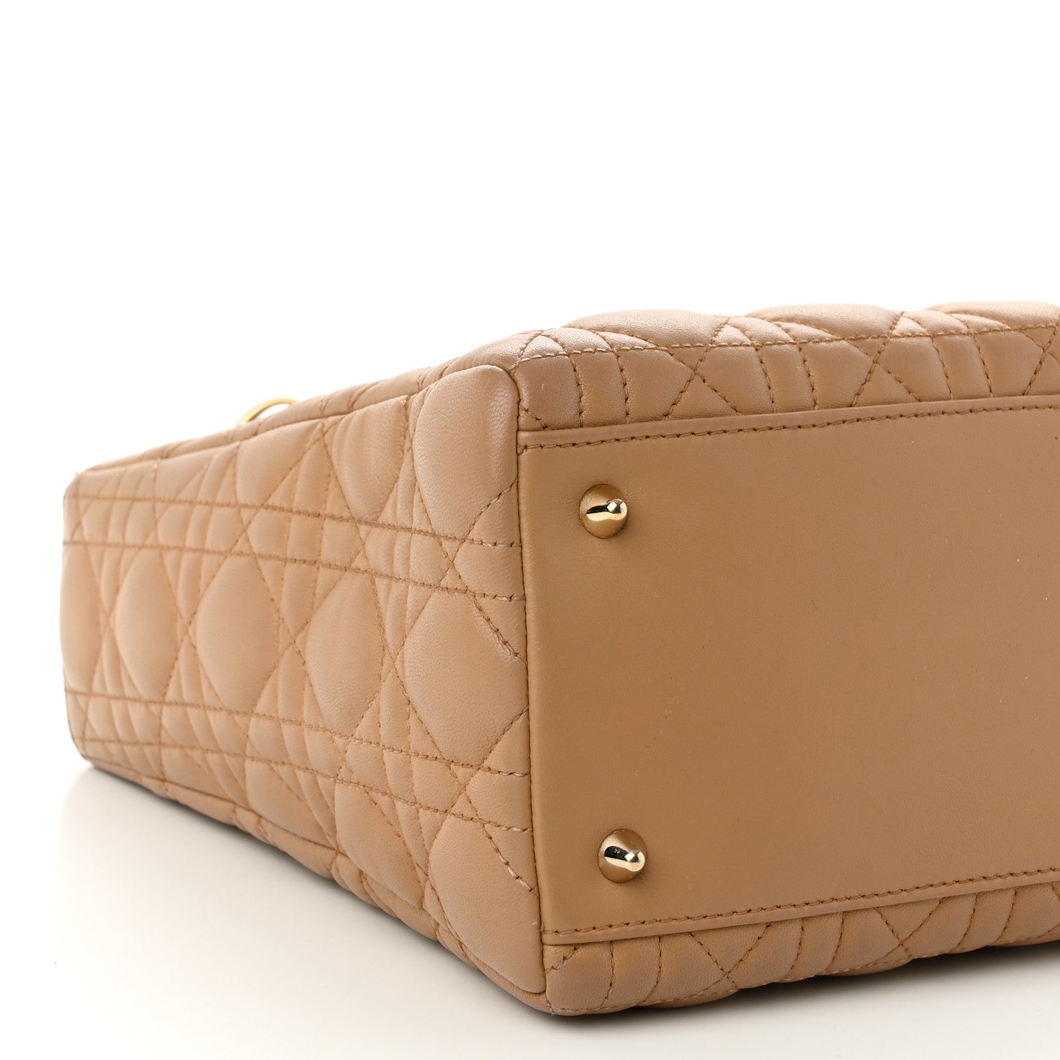 Christian Dior Lambskin Cannage Medium Lady Dior Beige 9 of 10