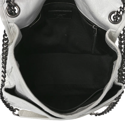 Saint Laurent Crinkled Calfskin Matelasse Monogram Medium Niki Chain Satchel Dirty White 5 of 15