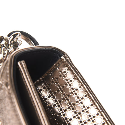 Christian Dior Metallic Patent Micro-Cannage Small Diorama Flap Bag Hyper Pink 8 of 14
