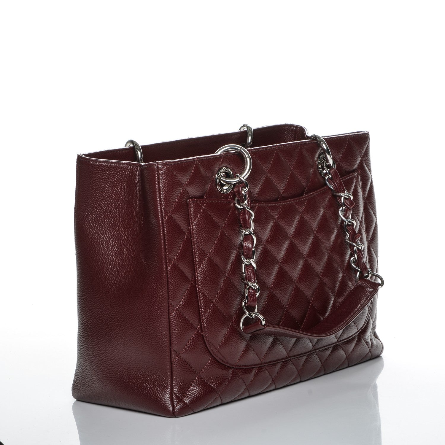 Chanel Caviar Quilted Grand Shopping Tote GST Dark Burgundy 3 of 7