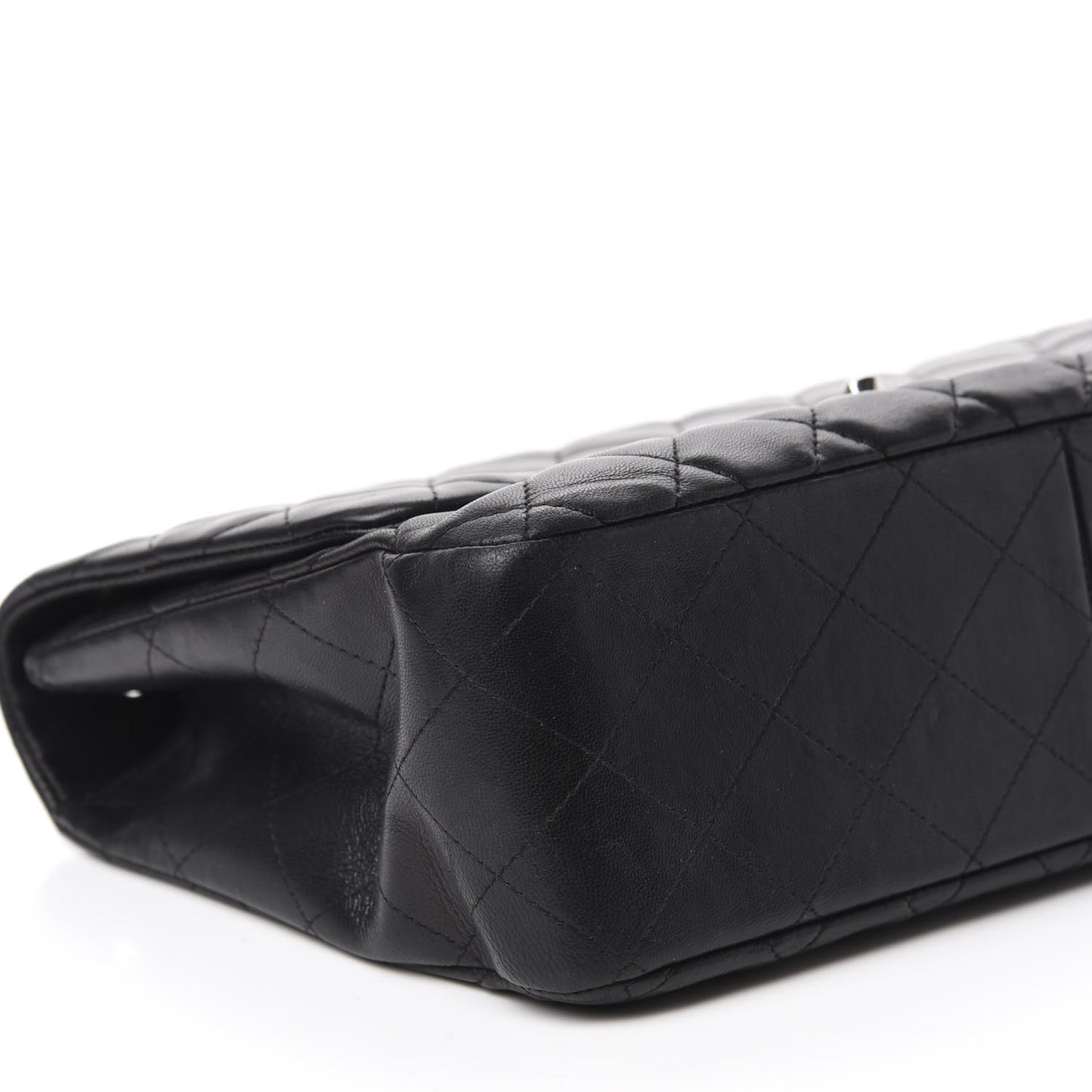 Lambskin Quilted Jumbo Single Flap Black