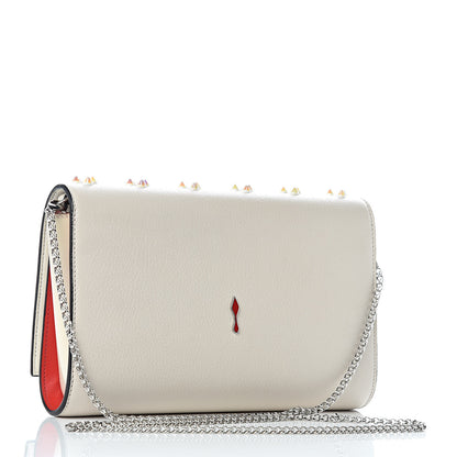 Christian Louboutin Calfskin Spikes Loubinthesky Paloma Wallet On Chain Beige 3 of 11