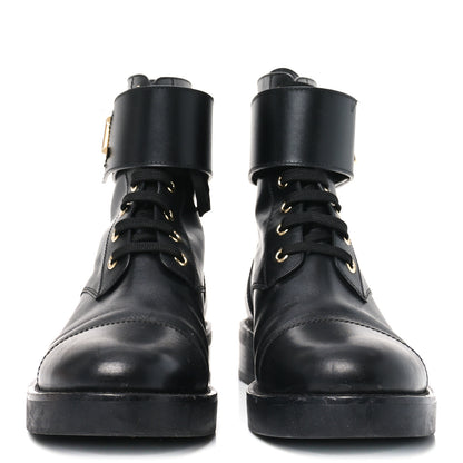Louis Vuitton Calfskin Wonderland Flat Ranger Boots 37 Black 2 of 7