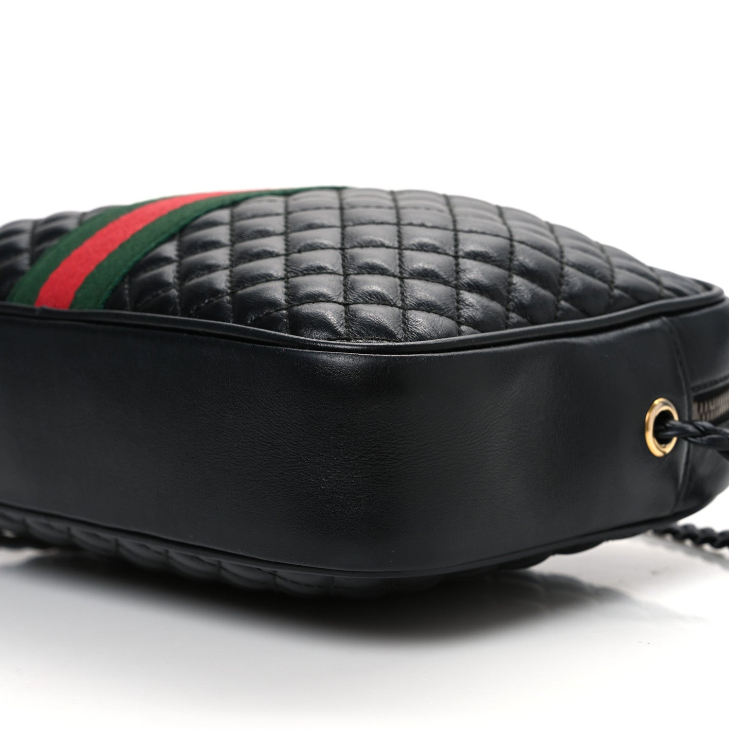 Gucci Calfskin Web Trapuntata Small GG Shoulder Bag Black 10 of 12