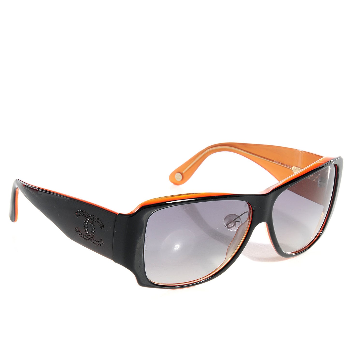Black Crystal CC Logo Sunglasses 5096-B Black