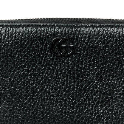 Gucci Dollar Calfskin Monochrome GG Marmont Zip Around Wallet Black 9 of 9