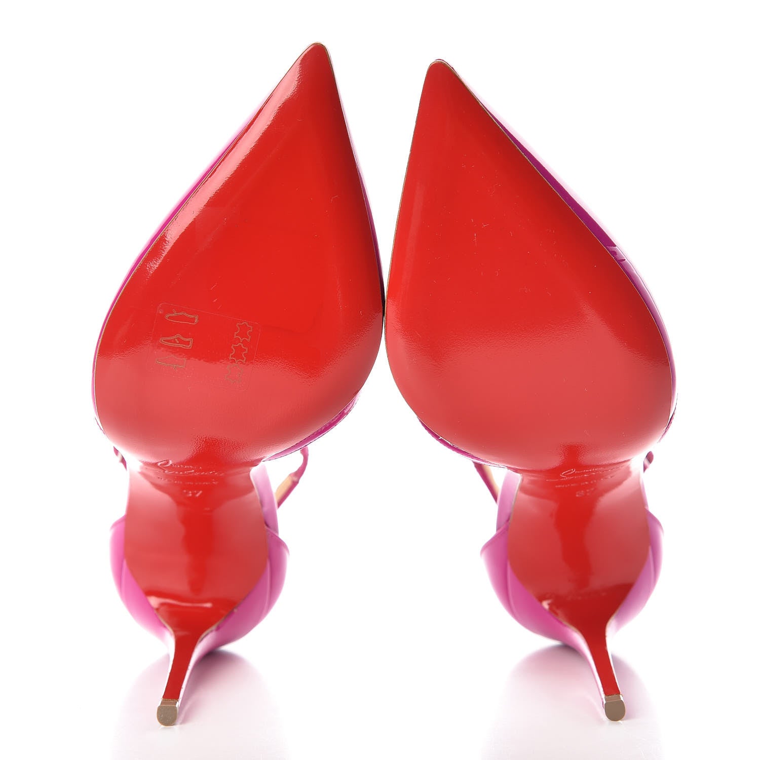Christian Louboutin Patent Cross Blake 100 Pumps 37 Rose Indien 5 of 8