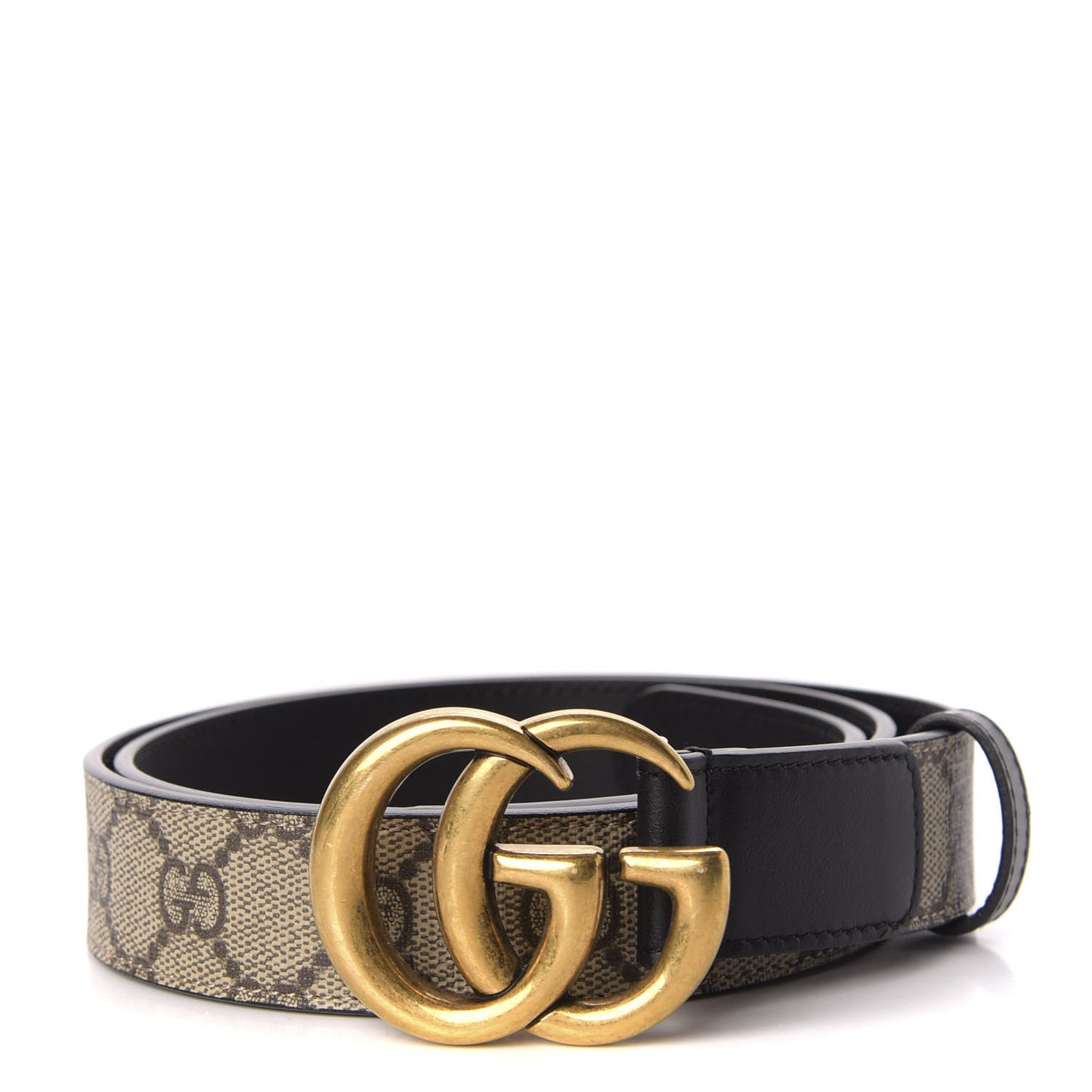 GG Supreme Monogram Matte Plutone Calfskin Double G 30mm Belt 90 36 Beige Ebony Black
