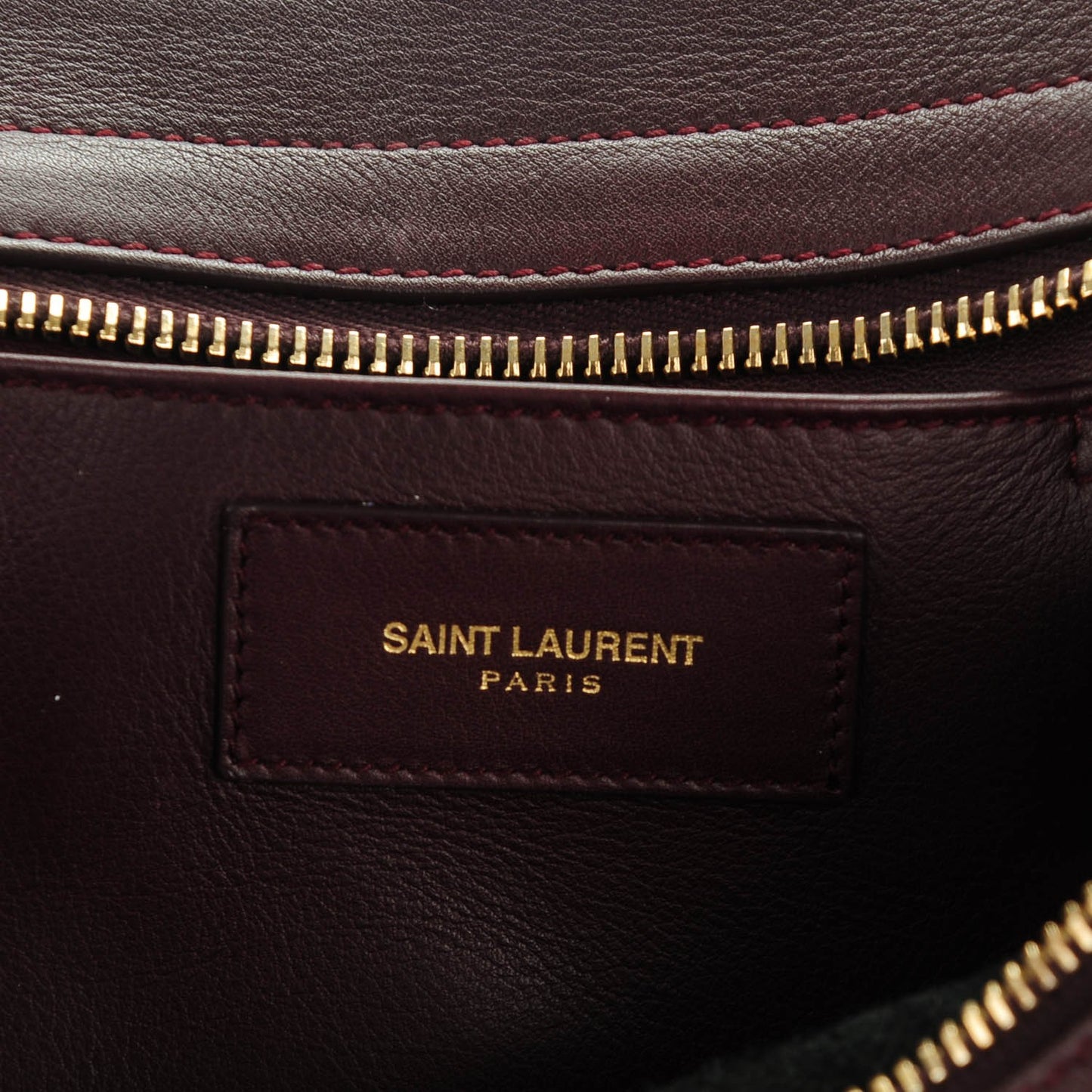 Calfskin Bi Color Small Classic Y Cabas Black Bordeaux