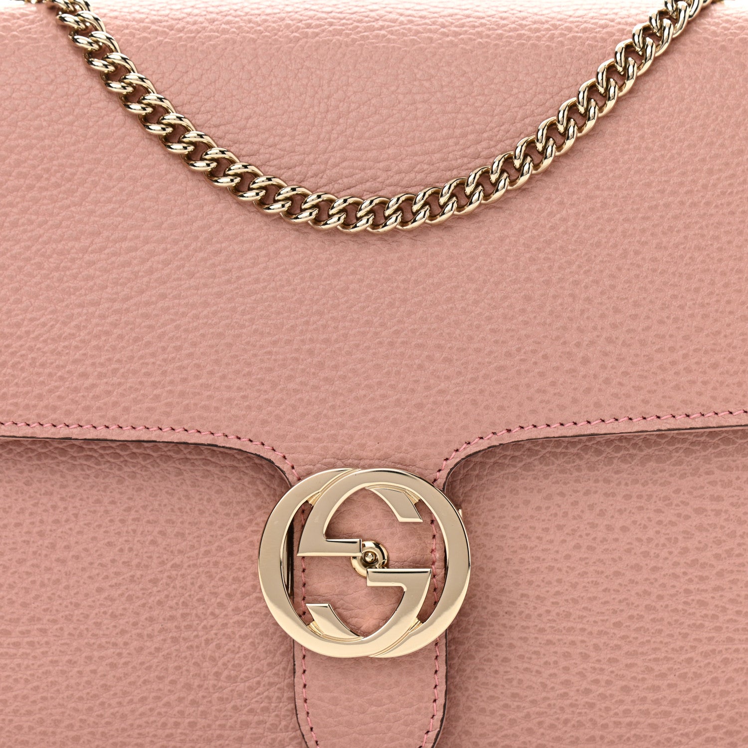 Gucci Dollar Calfskin Interlocking G Shoulder Bag Soft Pink 8 of 10