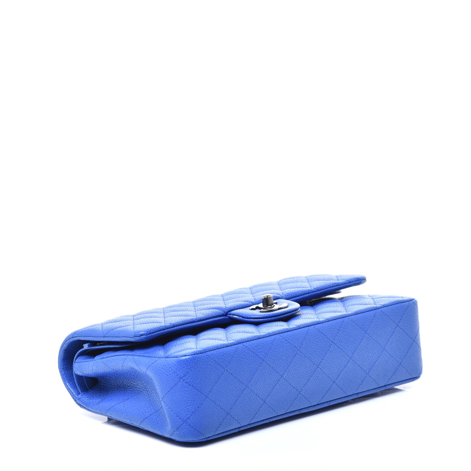 Chanel Caviar Quilted Medium Double Flap Blue 4 of 9