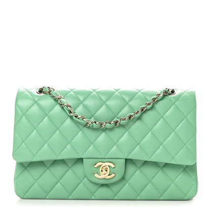 Chanel Caviar Quilted Medium Double Flap Green 1 of 11