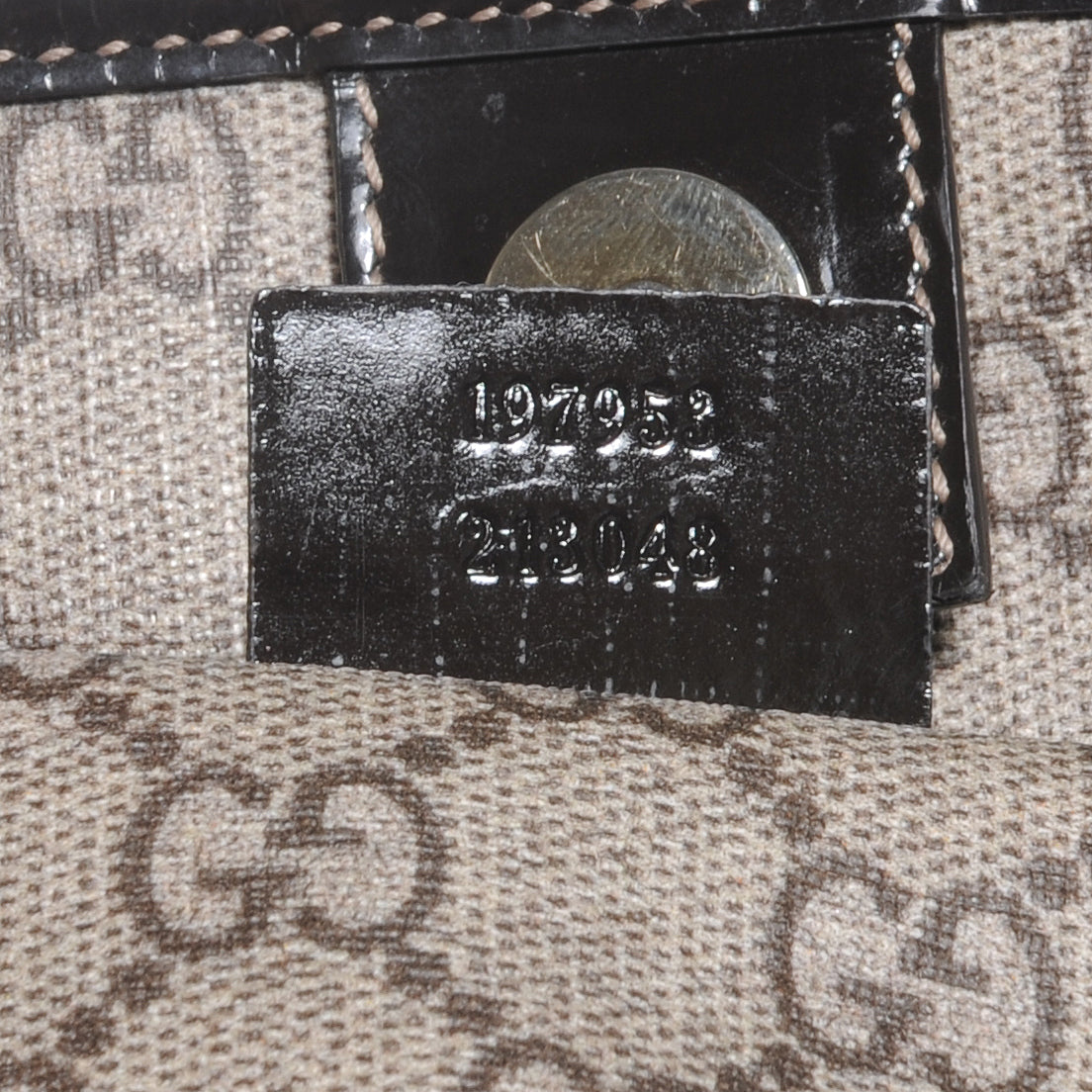 Gucci GG Plus Monogram Tattoo Heart Medium Joy Tote Ebony 7 of 8