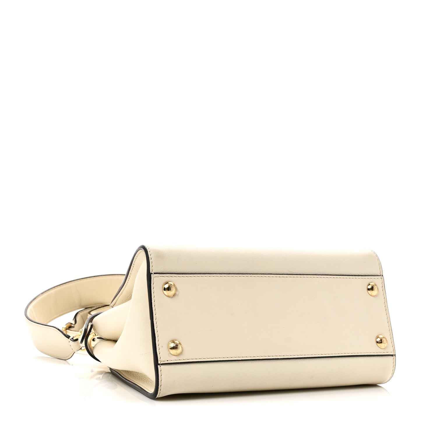 Vitello Seta Suede FF Mini Peekaboo Iconic Satchel  Uovo Sigaro Marrone