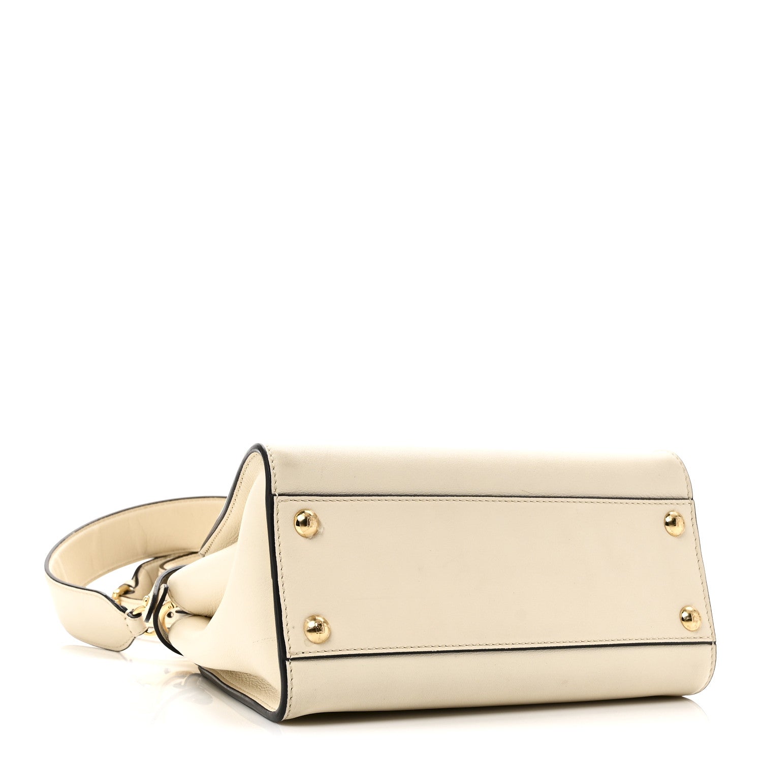 Fendi Vitello Seta Suede FF Mini Peekaboo Iconic Satchel  Uovo Sigaro Marrone 4 of 10