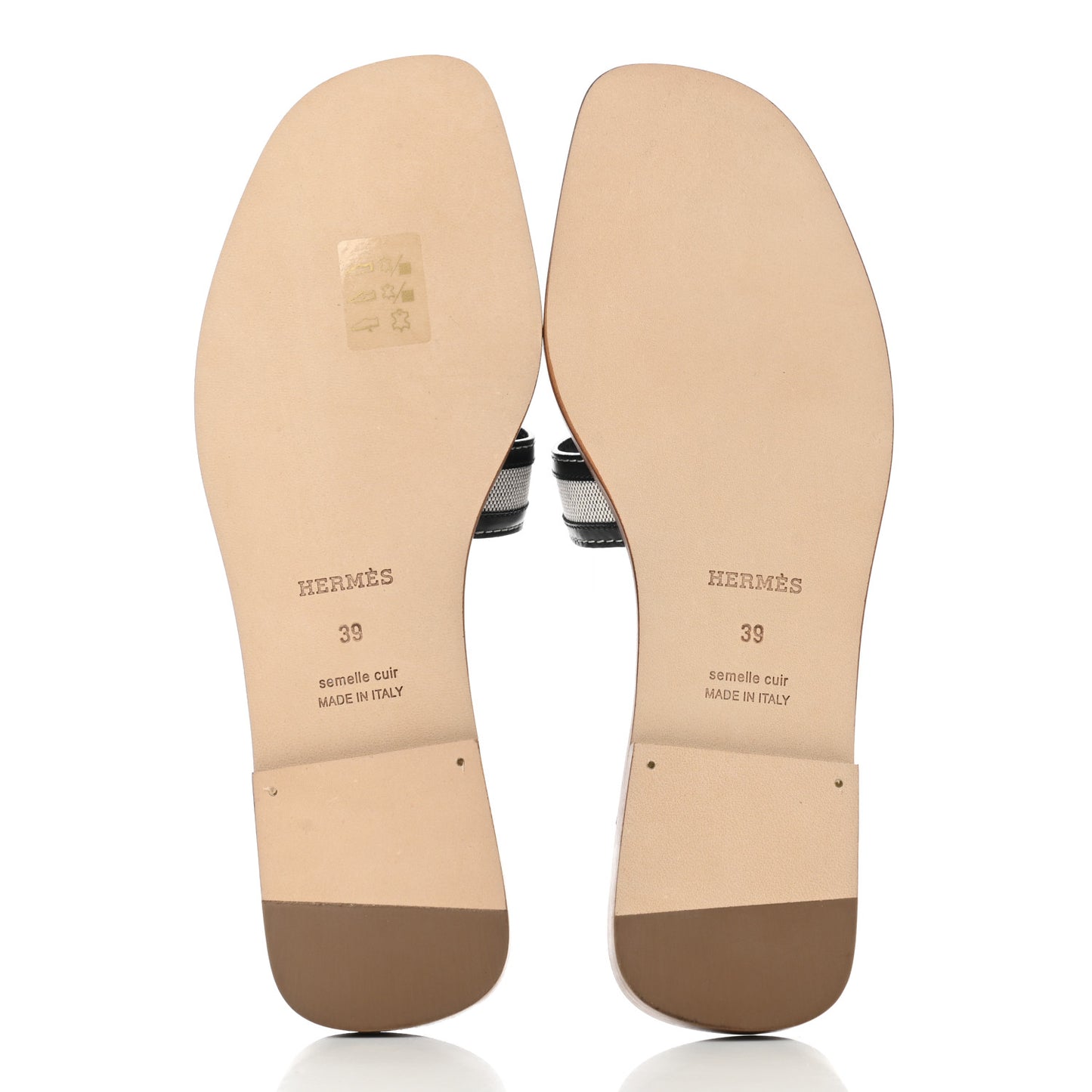 Calfskin Canvas Oran Sandals 39 Black