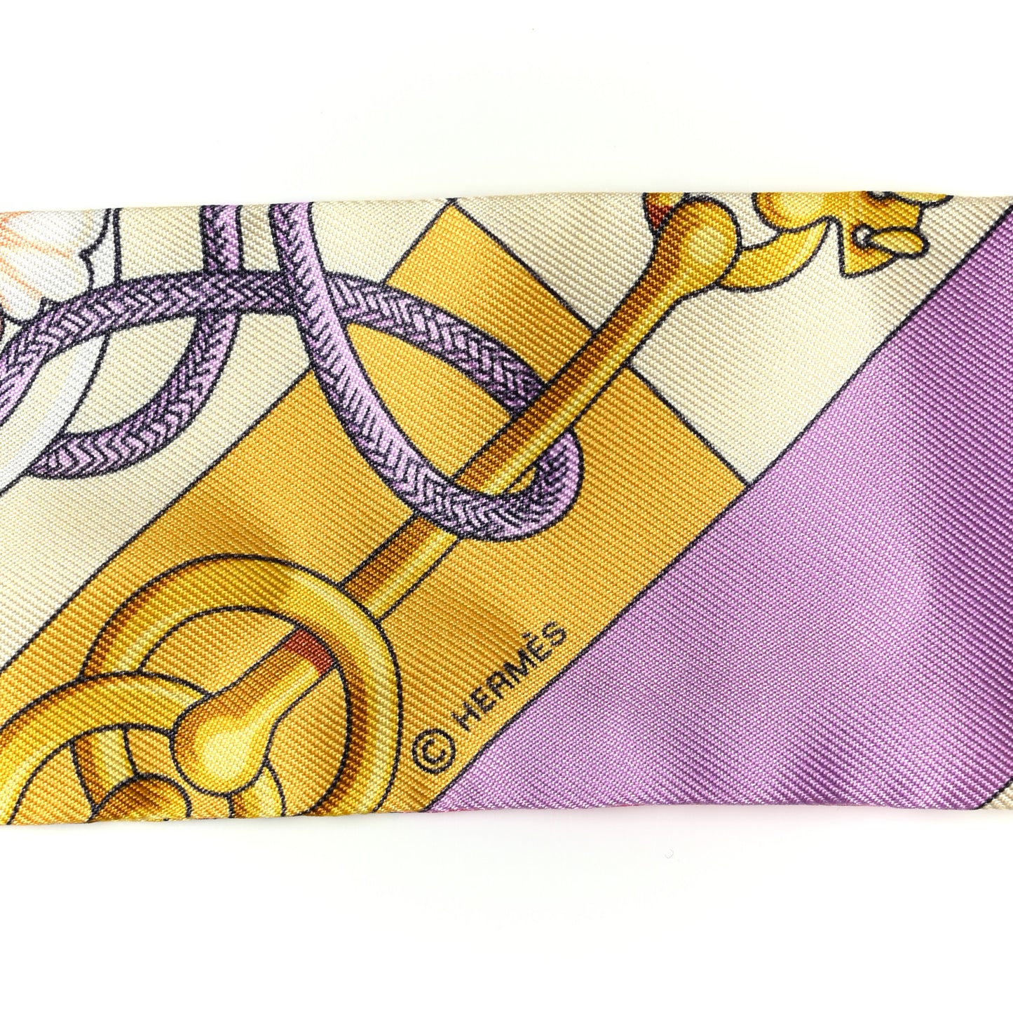 Silk Cliquetis Twilly Bouton D'Or Mauve