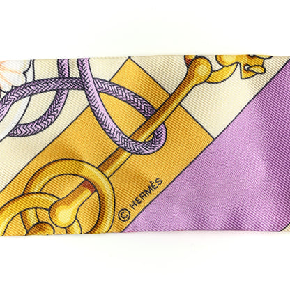 Hermes Silk Cliquetis Twilly Bouton D'Or Mauve 4 of 5