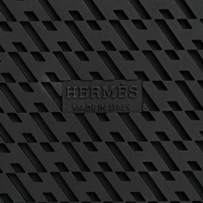 Hermes Techno Fringed H Canvas Caflskin Womens Chypre Sandals 41 Prunoir Black 8 of 10
