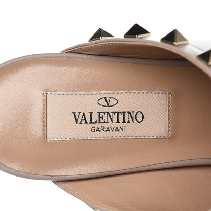 Valentino Garavani Calfskin Rockstud High Heel Slide Sandals 37 Black Poudre 7 of 9