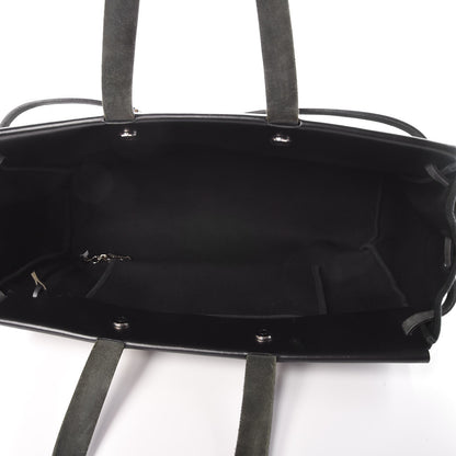 Hermes Toile Calfskin Herbag Cabas MM Black 6 of 10