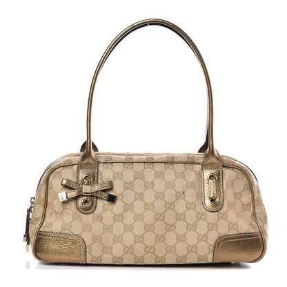 Gucci Monogram Small Princy Satchel Metallic 1 of 13