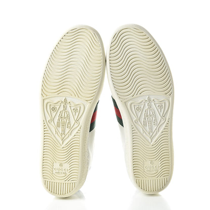 Gucci Calfskin Web Floral Embroidered Womens Ace Sneakers 35.5 White 9 of 11