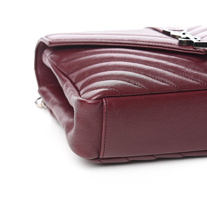 Saint Laurent Sheepskin Matelasse Chevron Monogram Medium College Bag Rouge Legion 6 of 8