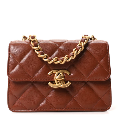Chanel Caviar Quilted CC Mini Flap Brown 1 of 10