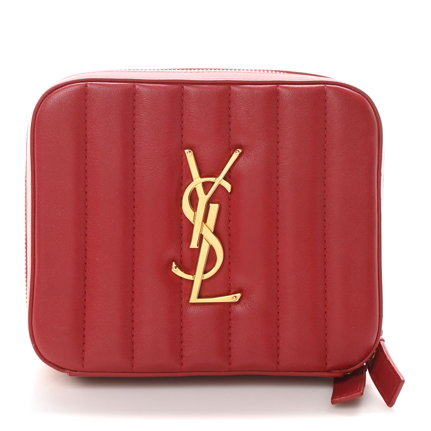 Saint Laurent Lambskin Matelasse Vicky Monogram Belt Bag Eros Red 1 of 9