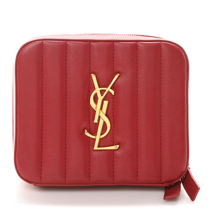 Saint Laurent Lambskin Matelasse Vicky Monogram Belt Bag Eros Red 1 of 9