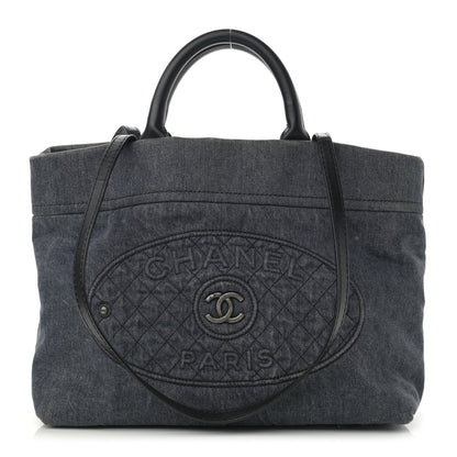 Chanel Denim CC Logo Tote Blue 1 of 10