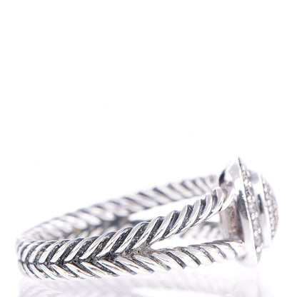 David Yurman Sterling Silver Diamond 7mm Petite Albion Pave Ring 57 8 11 of 12