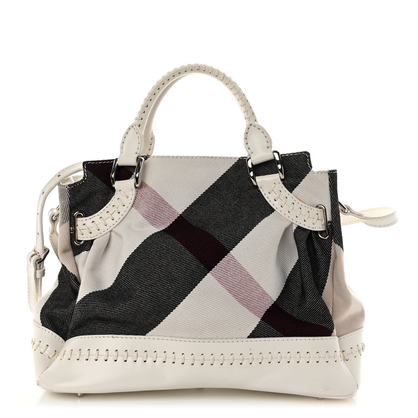 Canvas Mega Nova Check Shoulder Bag Pale Beige